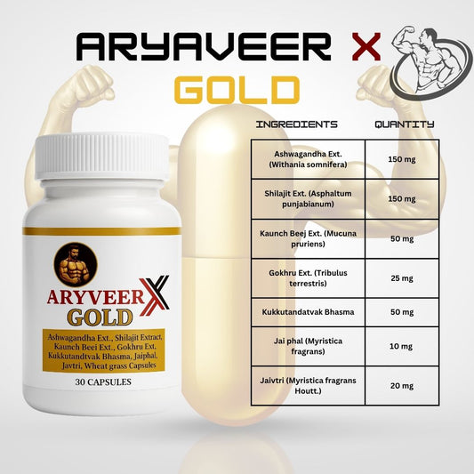 Aryaveer X Gold Capsules – Shilajit & Herbal Power for Men
