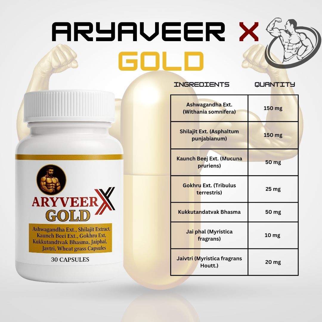 Aryaveer X Gold Capsules – Shilajit &amp; Herbal Power for Men