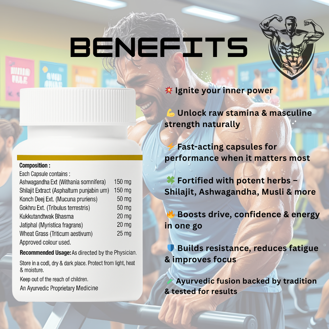 Aryaveer X Gold Capsules – Shilajit &amp; Herbal Power for Men