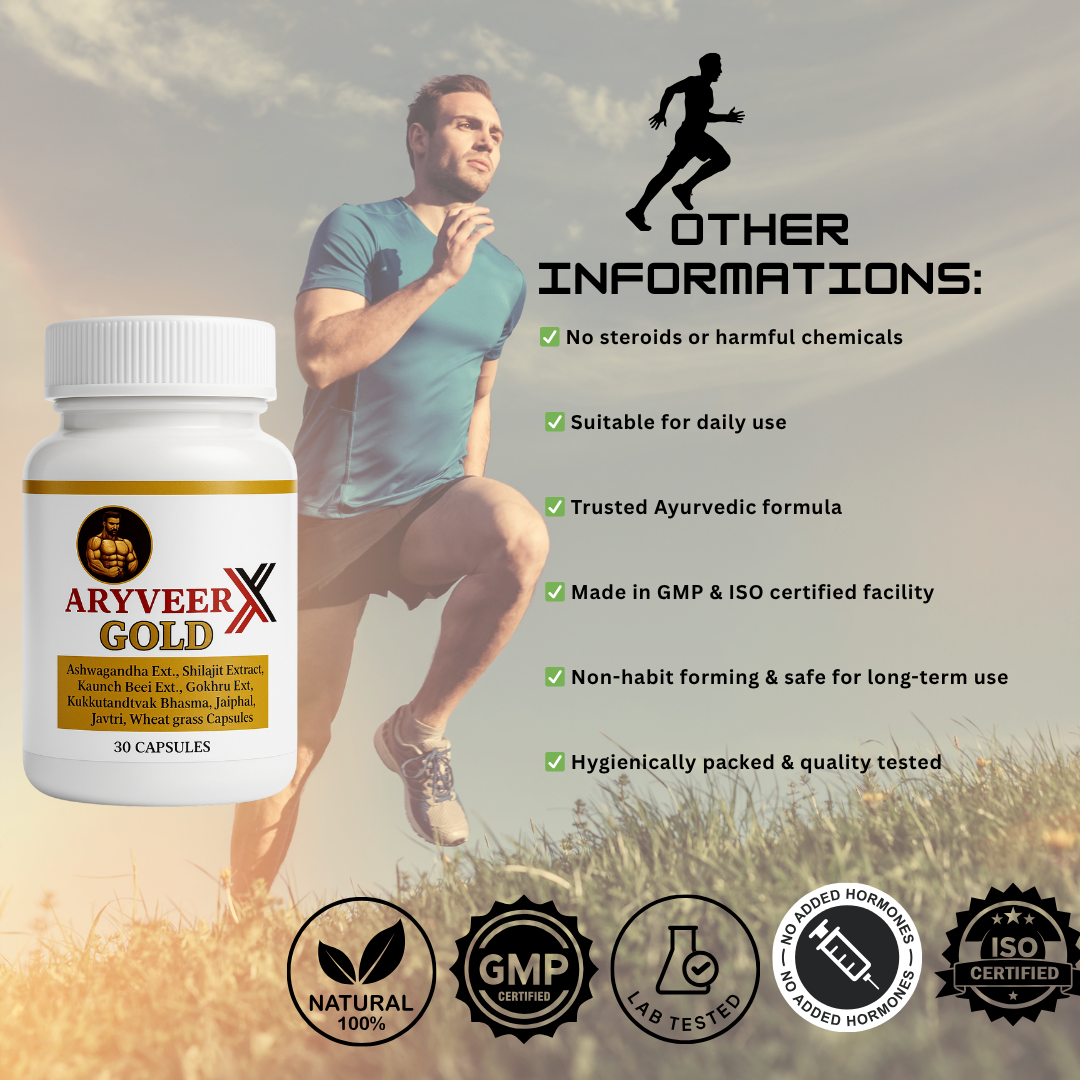 Aryaveer X Gold Capsules – Shilajit &amp; Herbal Power for Men