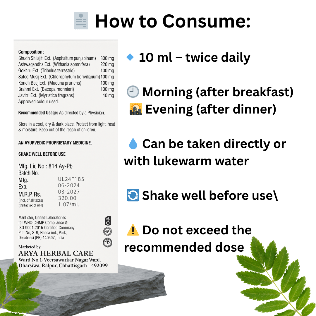 Aryaveer Shilajit Syrup – Natural Energy Booster for Men