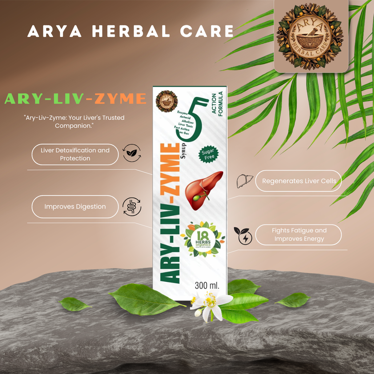 Ary-Liv-Zyme – Ayurvedic Liver Tonic (Sugar-Free)